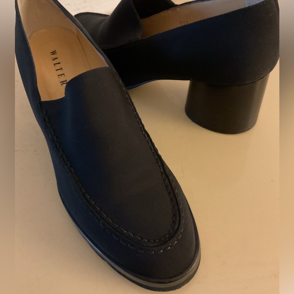 Walter Steiger Women's black canvas platform pump heel shoes size 9